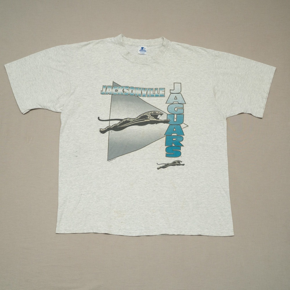 Vintage 90s Starter USA Jacksonville Florida Jaguars Adult T Shirt XL Gray